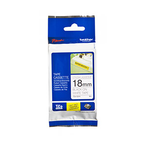Brother Genuine TZES241 18mm Strong Adhesive Black on White Label