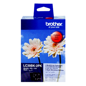 Genuine Brother LC39BK Ink Cartridge Twin Pack - Black