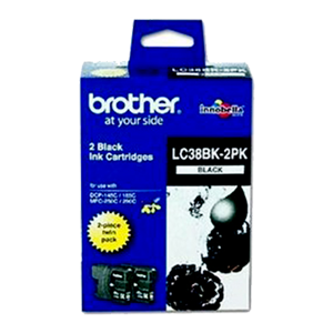 Genuine Brother LC38BK Ink Cartridge Twin Pack - Black