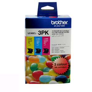 Genuine Brother LC40CL3PK Ink Cartridge Colour 3 Pack 300 Pages Each