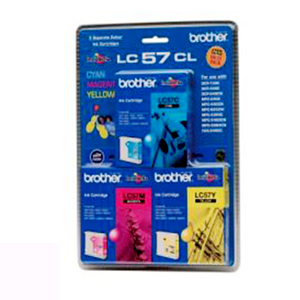Genuine Brother LC57 Ink Cartridge 3 Pack - Colour