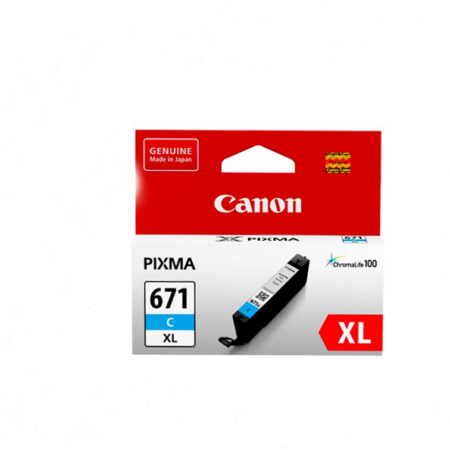 Genuine Canon Hi Capacity Cyan Ink- CLI671XLC