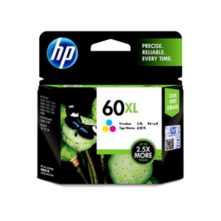 HP Genuine 60XL Tri-Colour High Yield Ink Cartridge - CC644WA