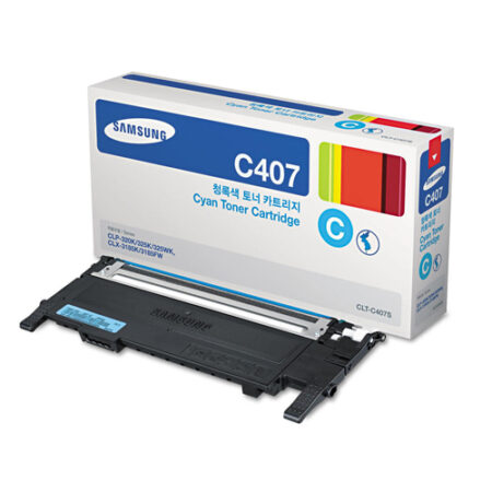 Samsung Genuine CLT-C407S Cyan Toner -CLP320 CLP325 CLX3185
