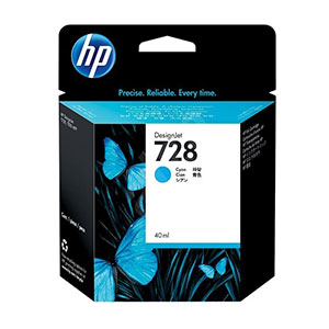 HP 728 40ml Cyan Ink Cartridge